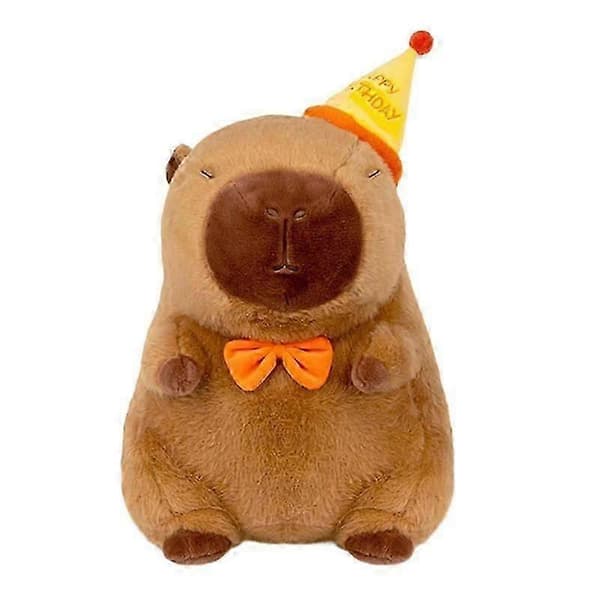 Suuri pehmeä kapybara-pehmolelu sohvan koristeeksi 30 cm with Hat 33cm