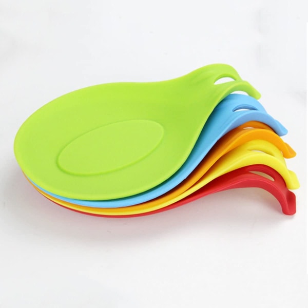 Skedhållare för 5 delar kökssilikon Skedhållare Flexibel silikon Skedhållare för köksredskap Värmebeständig skedhållare, flera färger