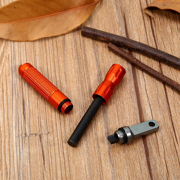 Ulkoilmaelämän selviytymisleirin EDC-seos vedenkestävä magnesiumtulenkivi CNC-vaihde taskuun (oranssi)