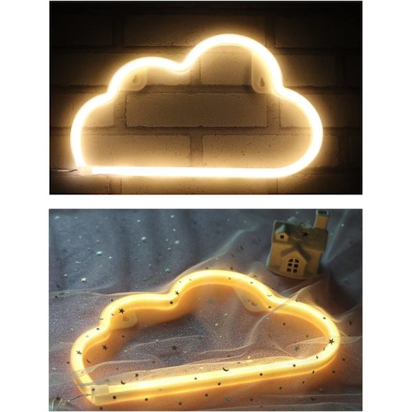 LED Neon Skyltar Moln Vägg Dekorativ Nattlampa för Sovrum Flickor