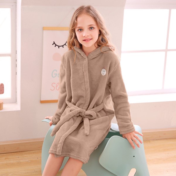 Barnens badrock flanell baby badrock pojkar tjockare flickor