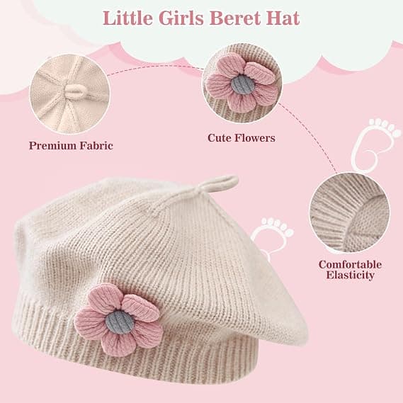 Babyhatt Höst Vinter Stickad Basker - Beige