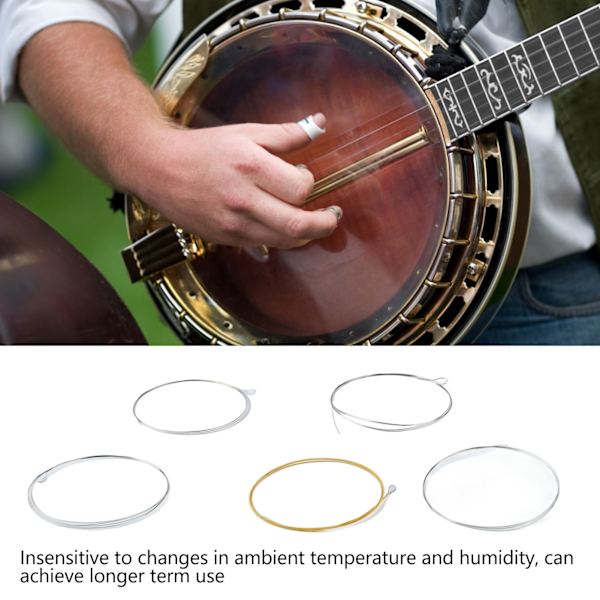 5-strengers Banjostreng, Rustfritt Stål, Full Resonans, Tykke Høytoner, Strenger Bytte for Opptreden