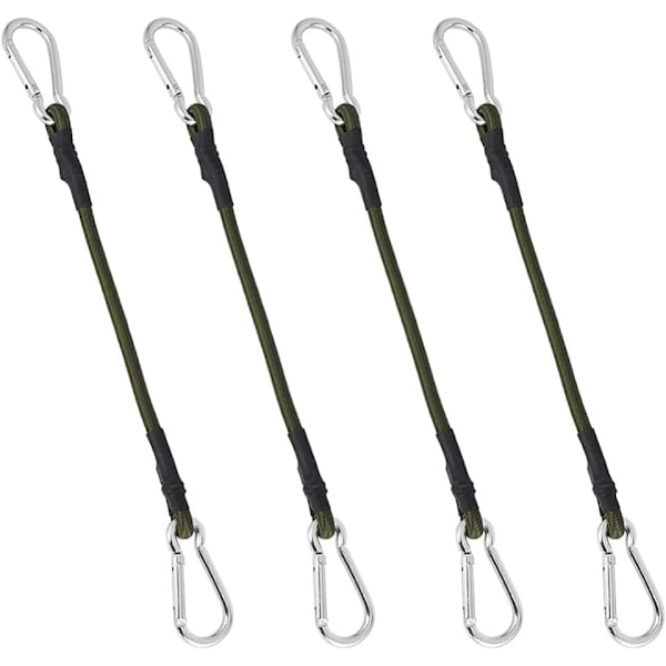 4 Pakk 34cm Tunge Bungee-snører for Camping, Bagasje, Reise