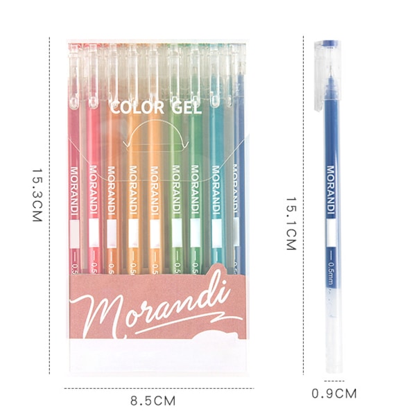 Gelpennor (0,5 mm), Blandade färger, 9-pack