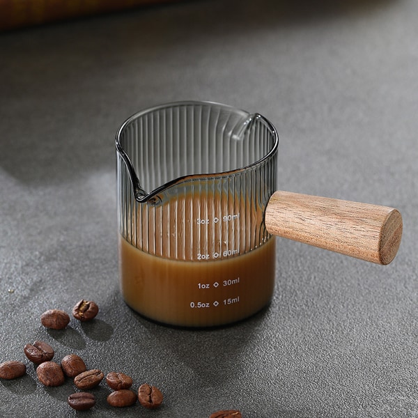 Espressoglas, espressomätkopp med trä