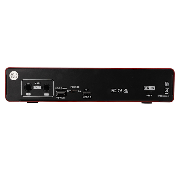 USB-livelänikortti, punainen minikokoinen USB-digitaalimikseri, tietokone, kitara, matkapuhelin, äänitys, livesoitto, ääniohjauskortti
