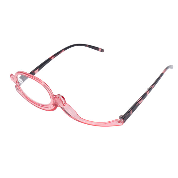 Sminkebriller Lett Folding Roterende Enkeltlinse Kvinner Forstørrende Kosmetiske Øyeglass, Rosa, +3.00