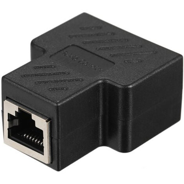 RJ45 Splitter Adapter 1 til 2 Port Hunnkontakt for Ethernet