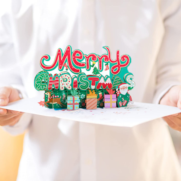 Glædelig jul Pop Up Card, 3D Popup Lykønskningskort til Kristus