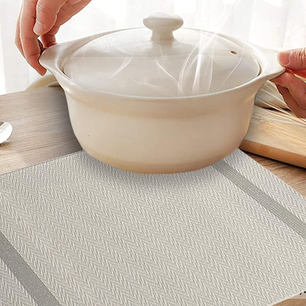 Paikka-alustat ruokapöydälle, 6 kappaleen sarja, 11,8\" x 17,7\" tuumaa, lämmönkestävät