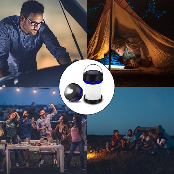 Solcellsladdad LED-campinglampa - Solcells- eller USB-laddningsbar, Por