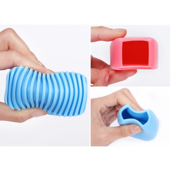 2 st Candy Color Blå och Rosa Silikon Tvättbräda Kreativ Mini