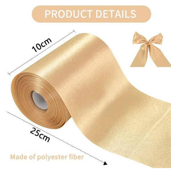 Satinband av polyestermaterial för bröllopsdekorationer, dubbelsidigt satinband stolsrosett DIY-hantverk lyxig slät yta maskintvättbar