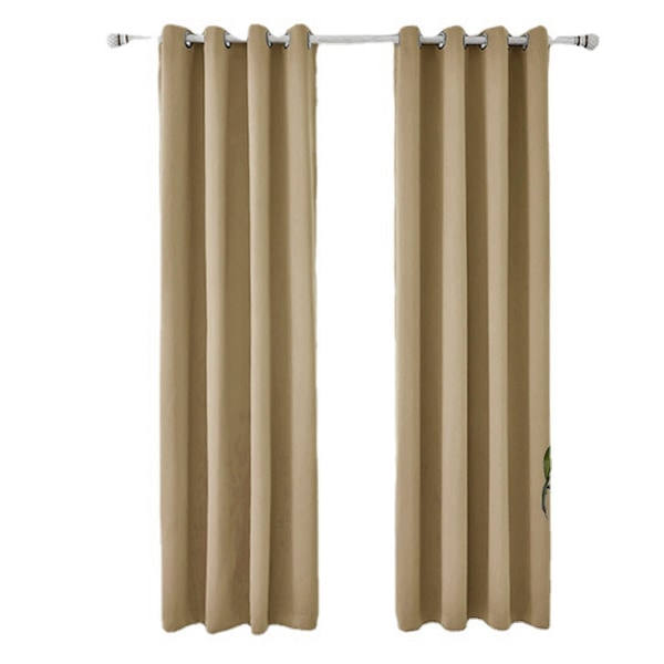 Rideau Occultant Thermique Isolant 140x175 cm Rideaux de Petite Fenêtre curts Beige Intérieurs pour Salon Chambre à Coucher Lot de 2 avec Oeillets