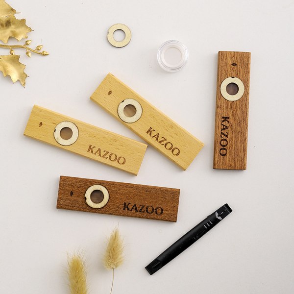 Wood Kazoo, Kazoo Patry musikinstrument och gitarr Light -colored