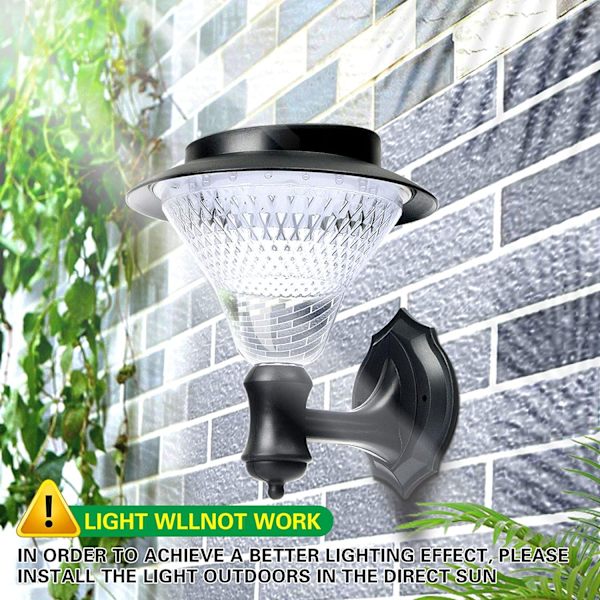 Solcellslampor för vägg, 16 LED solcellslampor för veranda, solcellslampor för utomhusbruk