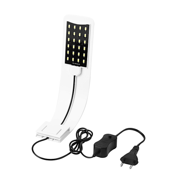 10W Akvarium LED-lys  Vandplanter Vokser Fisketank Klemmelampe Belysning(Hvid)