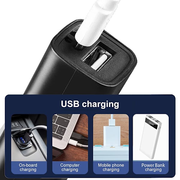 Mini ficklampa, USB-laddningsbara ficklampor, mobil power flas