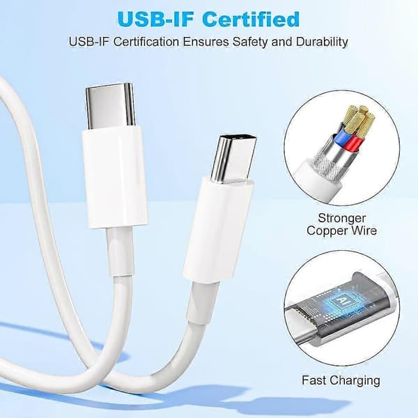 USB-C Kabel 1m – Hurtig Opladning til iPhone 15/16 & Android