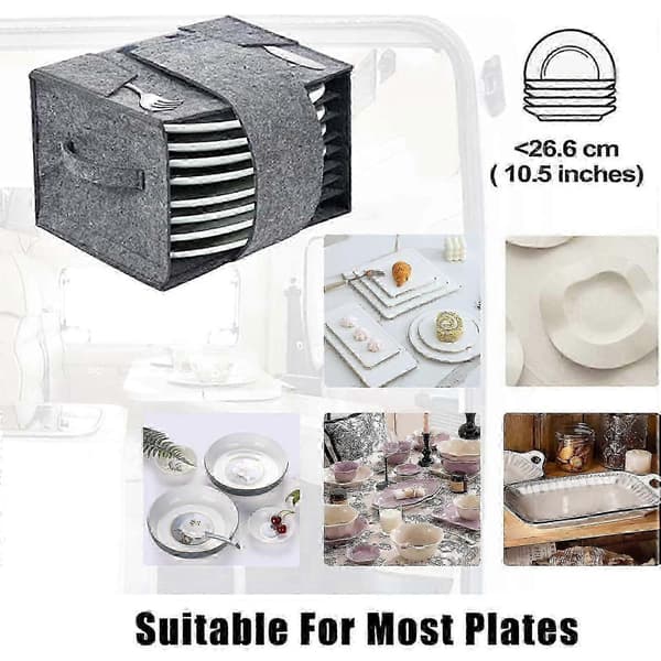 Caravan Plate Holder, Camping Dinnerware Storage Felt Bag with Side Handles, for RV Cabinet Glass Mug Dinnerware Storage[YJD] a complete set