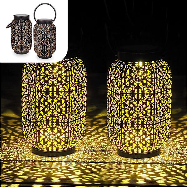 Orientalinen ulkoilma aurinkolyhty | 2 kpl | LED-puutarhavalaisin