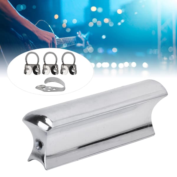 Gitarr Slide Bar Stick Picks Rostfritt Stål Metall Antirust Solid Instrument Tillbehör (Silver)