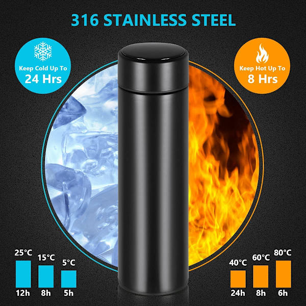 Flintronic termospullo, 500ML vesipullo tyhjiö