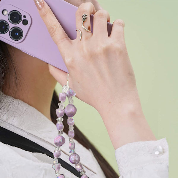 1 stk Y2K imitert perle mobiltelefonkjede farge sommerfugl