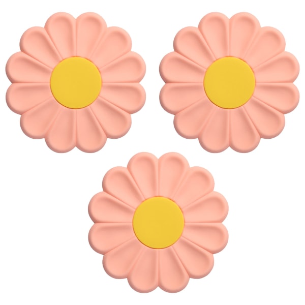 3 stycken daisy flower isoleringsdyna enkla och söta bordstabletter i silikon underlägg anti-skållning krukmattor.