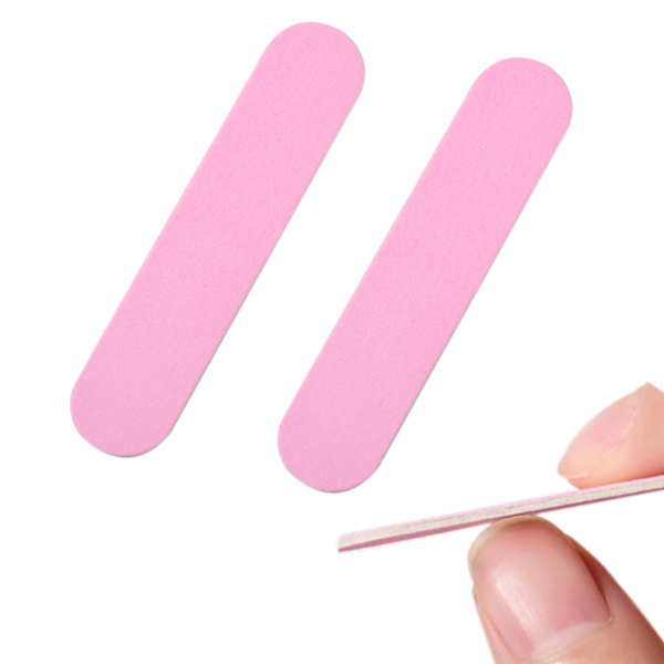 Mini neglefiler i bulk, 100 stk engangsbruk tosidige smergelbrettreise i reisestørrelse for menn, kvinner, barn (tilfeldig farge)