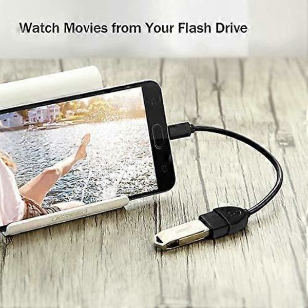 Micro USB OTG-adapter til Android Micromax A27 Ninja PlugandPlay OnTheGo-kabel (sort) [TT]