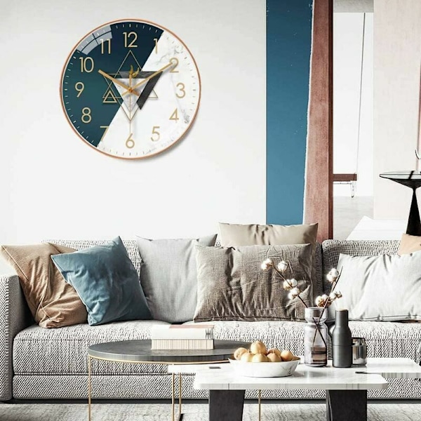 CandyAlley Modern Non Ticking Väggklocka Kvarts Väggklocka 30cm Kök Väggklocka Radiostyrd Väggklocka för Vardagsrum Sovrum Kontor (Måne)