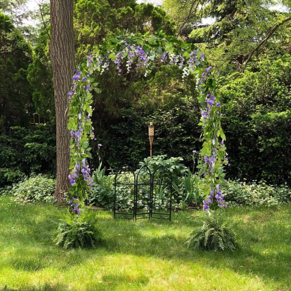 4 stk. kunstig wisteria blomsterranke, vakker, lilla