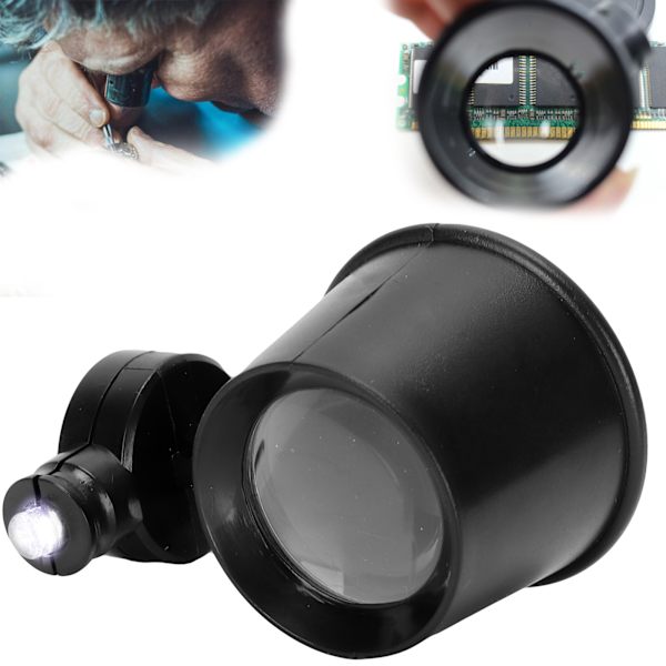 10X forstørrelsesglas bærbar LED forstørrelsesglas øjenforstørrelsesglas til ur smykke reparation