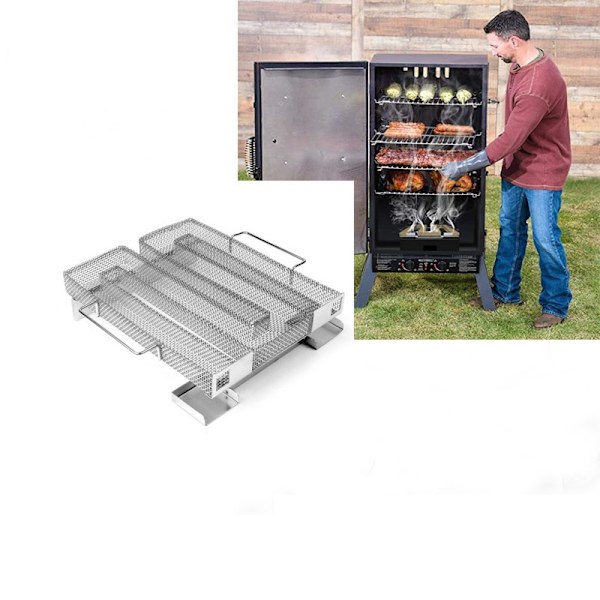 Kold Røgsgenerator 22,5x21x5cm Rygning Rygehus Fint Stål BBQ Ryger Tilbehør