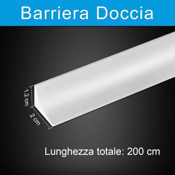 200 cm duschbarriär, badrumslist, badkarsförsegling, vikbar silikonbadkarskant (vit)