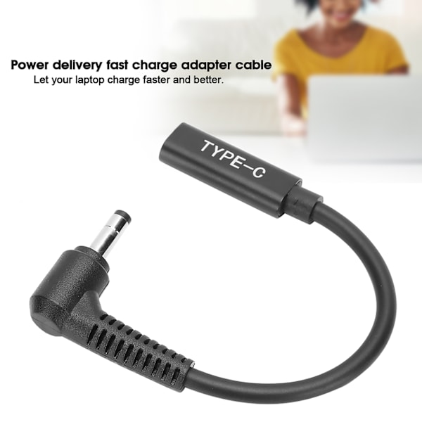 Power Delivery Snabbladdningsadapterkabel Notebook Konverteringskabel Typ-C till 4.0 x 1.7mm