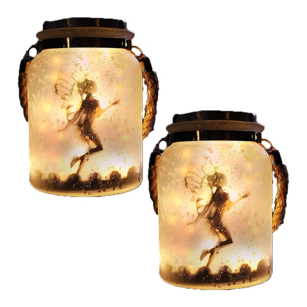 2 Pack Solar Lights Mason Jar Lights Fairy Lights för presentdekor