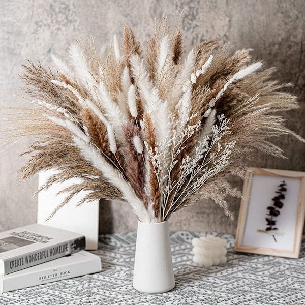 Bröllopsdekoration, Boho Torkade Blomsterbuketter, Lantlig Chic, Sol-Fluff Återupplivning, Hårspray-Fixering för Lång Livslängd, Anpassningsbara DIY-Arrangemang