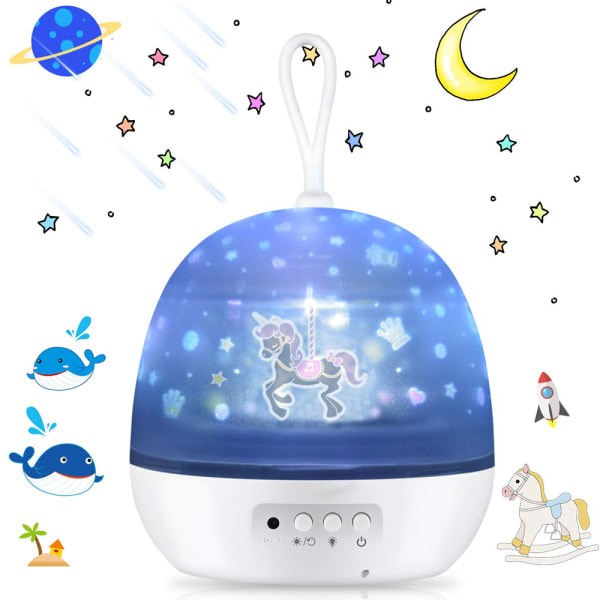 Stjernehimmel Projektor, Nattelys Lampe 4 I 1 LED Stjerne Projektor