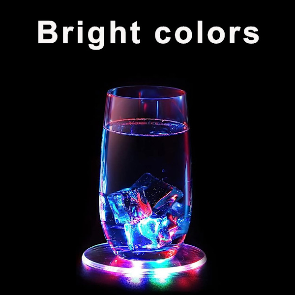 USB-oppladbar LED-coaster, flaskebelysning for drikkevarer, blinkende lyscoaster for barer, fester, bryllup, festivaler