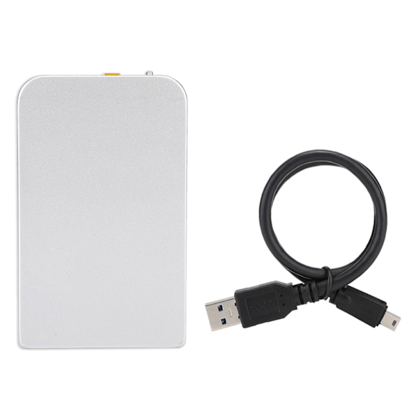 Ultratunn Hårddiskbox i Aluminiumlegering för 2,5-tums USB3.0 SATA Hårddisk Silver
