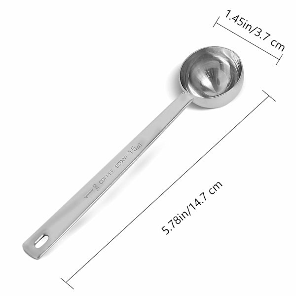 Kahvimitat, 1 kpl 15 ml (1 rkl) 304 Ruostumaton teräs Kahvilusikat 1 Rkl Pitkä kahva Mittalusikallinen Sopii Kahvisäiliöön Jauhettuun