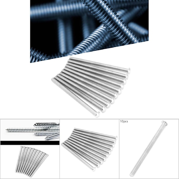 10 stk Jern M4*55/M4*63mm Håndtaksskruer Universal Møbelbeslag Skruebolt (63mm)