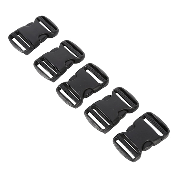 5 st snabblås spänne plast dubbla justerbara rem spännen ersättning DIY hantverk för ryggsäck svart för 32 mm bredd rem