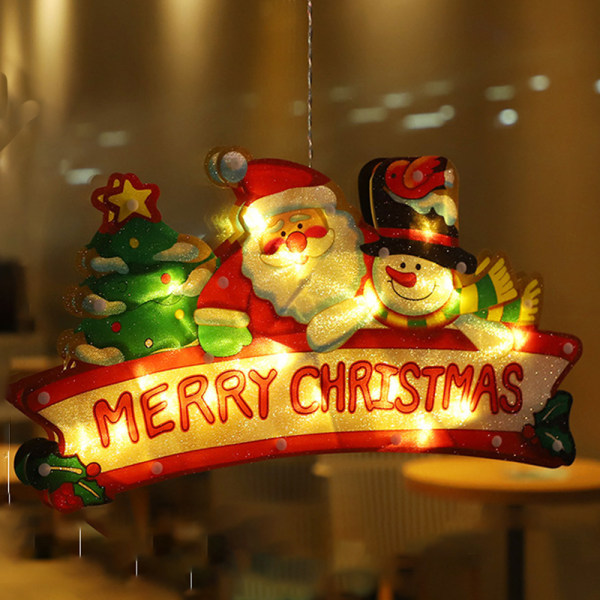 Julfönster klistermärken hängande ljus, atmosfär ljus, LED