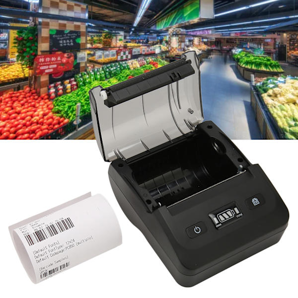 80mm Termisk Printer BT4.2 Forbindelse 50 til 80mm/s 203DPI ESC POS Kompatibel Type C Forsendelsesmærke Printer 100‑240V EU Stik
