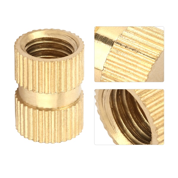 5pcs M8 Blind Hole Single Pass Brass Insert Embedded Knurled Nuts (M8*16*10)