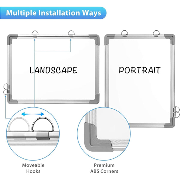 Liten torr raderbar whiteboard, 12\" X 16\" magnetisk hängande
